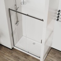 Душевая дверь в нишу Vincea City VDS-5CT120CLGM 120 см, профиль вороненая сталь, стекло прозрачное