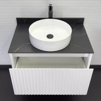 Тумба с раковиной Comforty Марсель 75 подвесная, матовая белая, раковина Comforty 9110