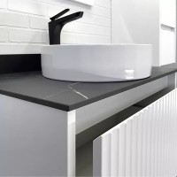 Тумба с раковиной Comforty Марсель 75 подвесная, матовая белая, раковина Comforty 9110