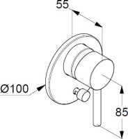 Встраиваемый смеситель для душа и ванны Kludi Bozz 38716N076 брашированное золото