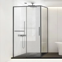 Душевой уголок Vincea Slim Soft VSR-1SS1012CLGM 120х100, профиль вороненая сталь, стекло прозрачное