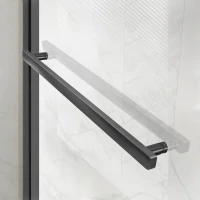 Душевой уголок Vincea Slim Soft VSR-1SS1012CLGM 120х100, профиль вороненая сталь, стекло прозрачное
