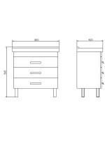 Тумба с раковиной Comforty Никосия 80H напольная, темный дуб, с раковиной Fest 80