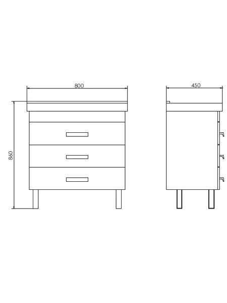 Тумба с раковиной Comforty Никосия 80H напольная, темный дуб, с раковиной Fest 80