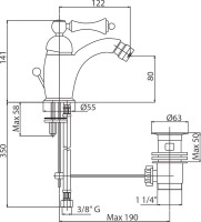 Смеситель для биде Cezares Margot MARGOT-BSM1-01-Bi