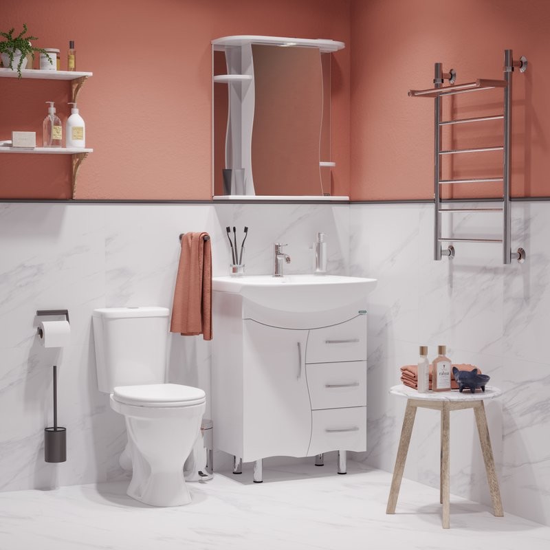 Унитаз-компакт напольный Sanita Формат стандарт глянцевый белый