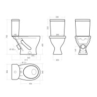Унитаз-компакт напольный Sanita Формат стандарт глянцевый белый Унитаз-компакт напольный Sanita Формат стандарт глянцевый белый