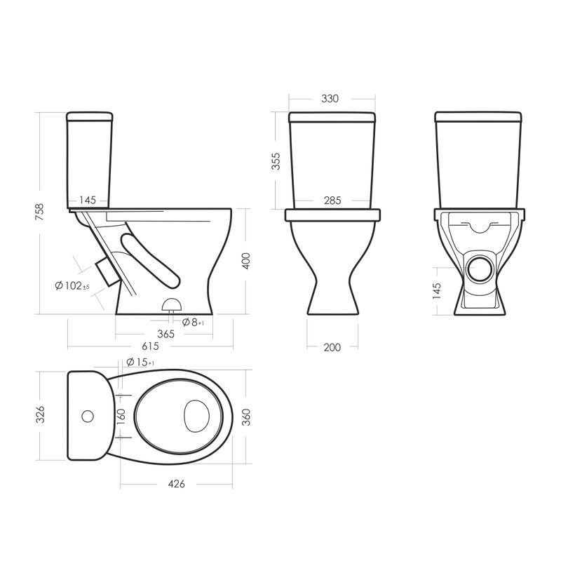 Унитаз-компакт напольный Sanita Формат стандарт глянцевый белый