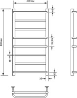 Полотенцесушитель водяной Comfysan Puro W-8 80х40 80x45 см, матовый белый, лесенка