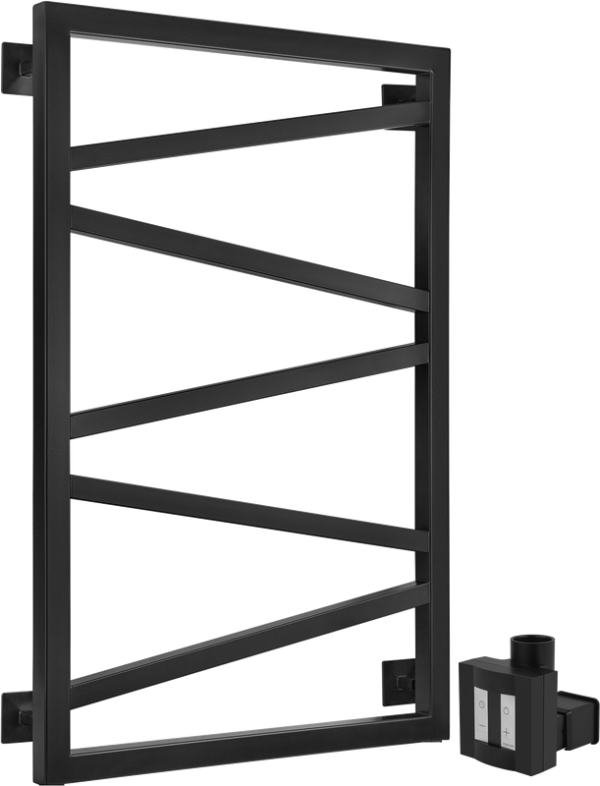 Полотенцесушитель электрический Secado Мирано 4603777467777 85x55 см, скрытое подключение справа, матовый черный, лесенка