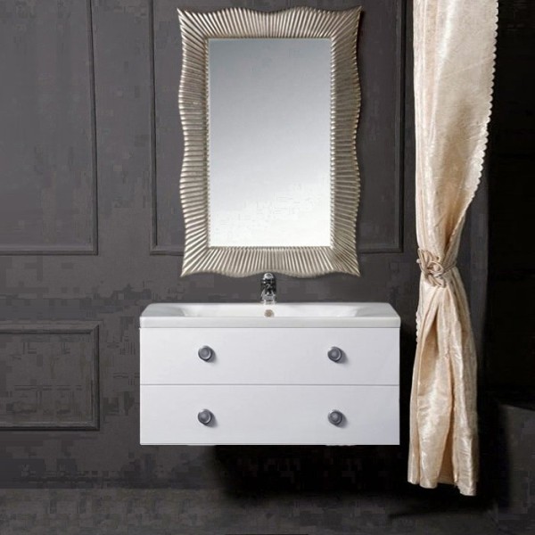 Мебель для ванной комнаты Armadi Art NeoArt 100 white с ручками Satine хром, зеркало Soho