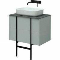 Тумба с раковиной Allen Brau Reality 70 подвесная, папирус матовый, столешница графит структ, раковина Fantasy Quad 50х36 белая матовая