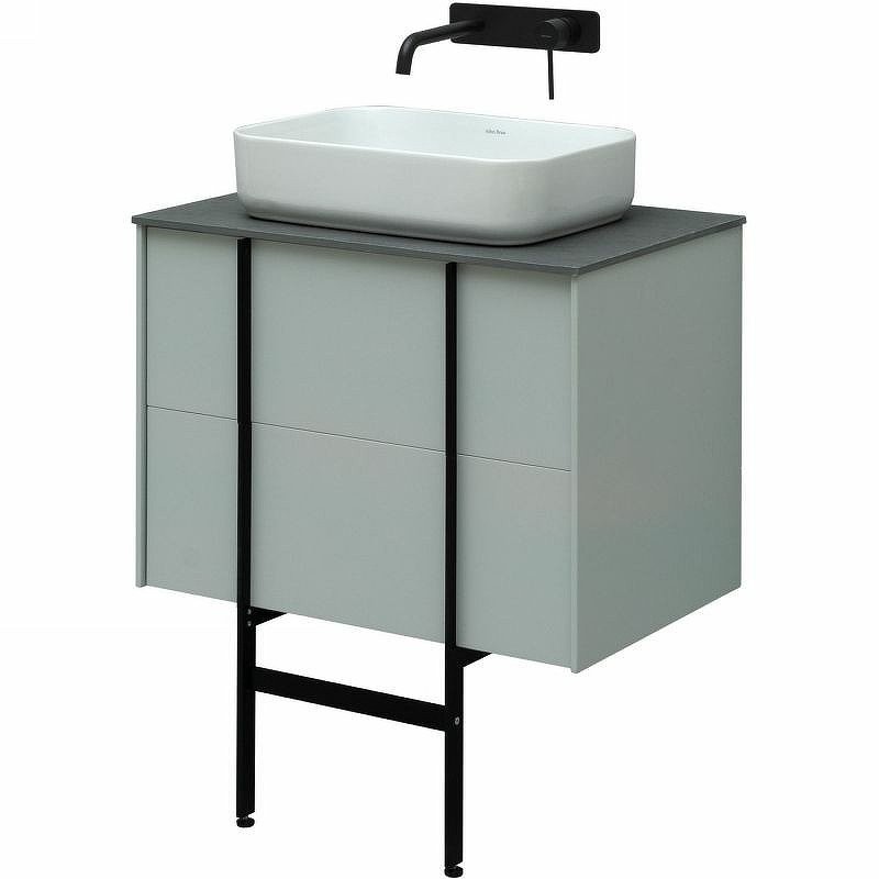 Тумба с раковиной Allen Brau Reality 70 подвесная, папирус матовый, столешница графит структ, раковина Fantasy Quad 50х36 белая матовая