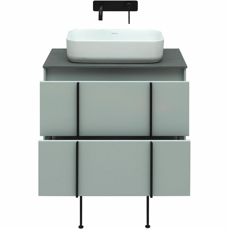 Тумба с раковиной Allen Brau Reality 70 подвесная, папирус матовый, столешница графит структ, раковина Fantasy Quad 50х36 белая матовая