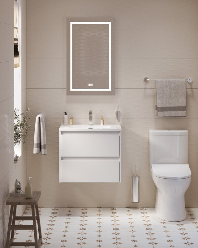 Мебель для ванной комнаты BelBagno Kraft 39 60 bianco opaco, раковина BB-8099-3-60