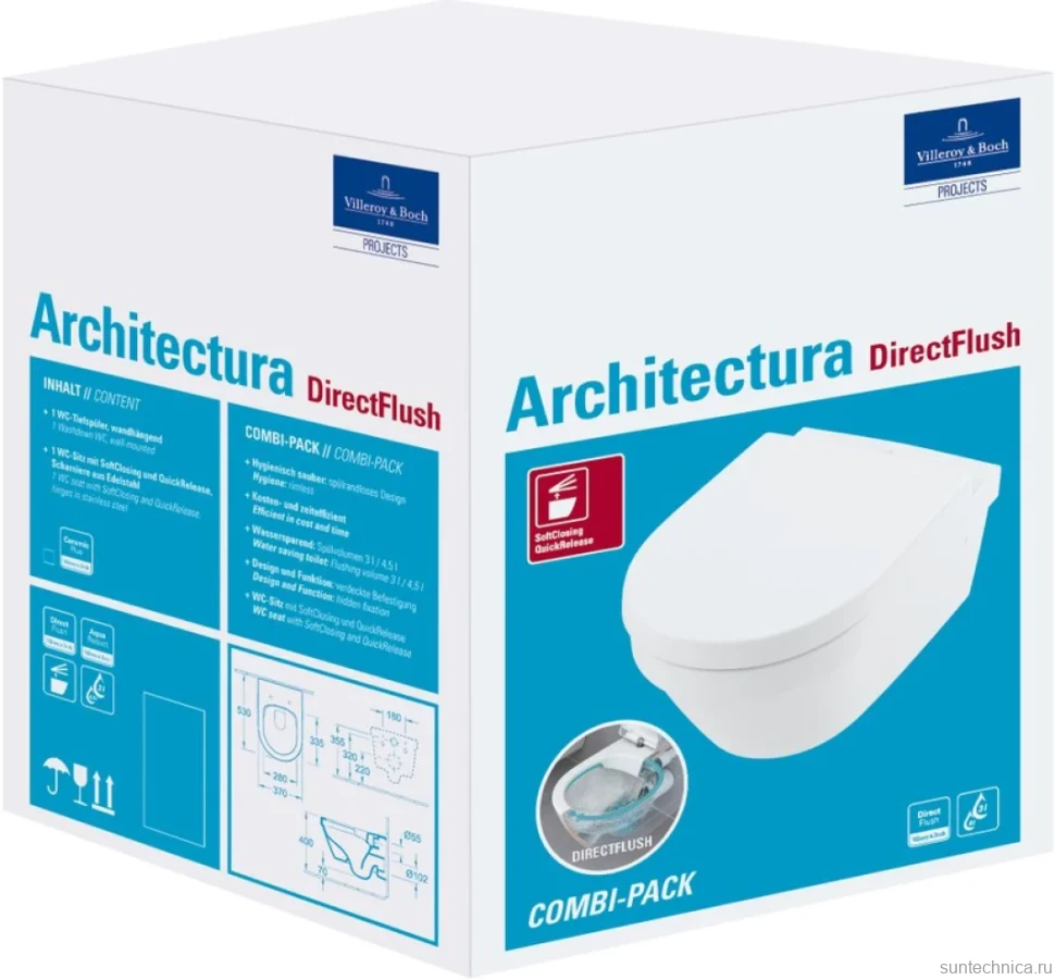 Унитаз подвесной Villeroy & Boch Architectura 4694HR01