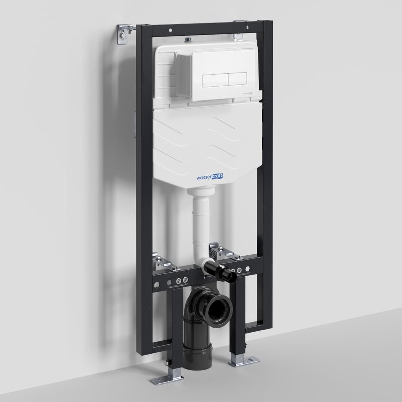 Система инсталляции для унитазов Wasserkraft Vils 56TLT.010.ME.WM03 с кнопкой смыва матовой белой