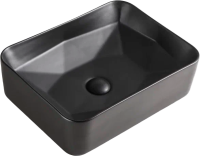 Мебель для ванной комнаты Orange Line 100 подвесная, 2 ящика, матовая черная с раковиной B02-460MB