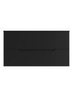 Мебель для ванной комнаты Orange Line 100 подвесная, 2 ящика, матовая черная с раковиной B02-460MB