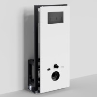 Система инсталляции для унитазов Wasserkraft Glan 66TLT.010.ME.WH.MB03 с кнопкой смыва матовой черной