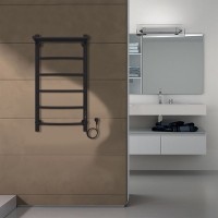 Полотенцесушитель Azario VERONA 400/800 электрический ЧЕРНЫЙ с полкой R 5 пер.