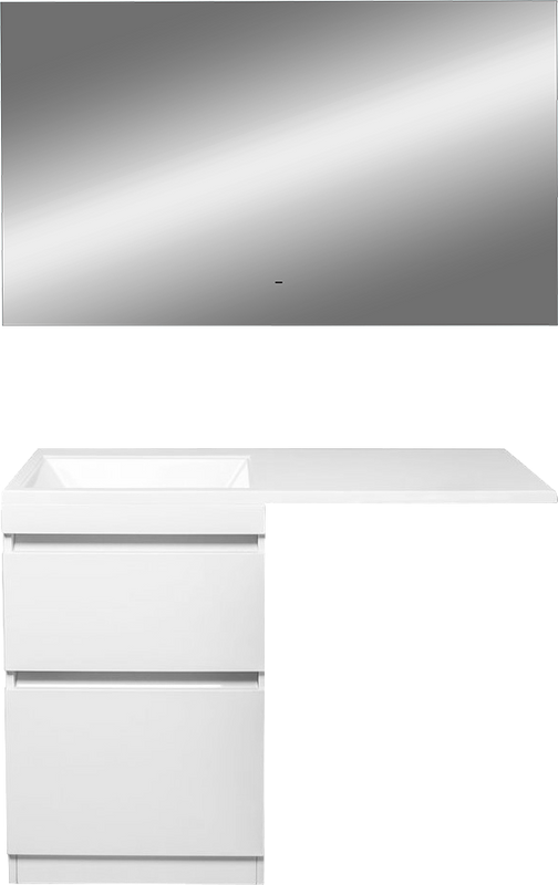 Мебель для ванной комнаты Style Line Даллас 115 L Люкс Plus напольная, белая, зеркало DIWO Элиста