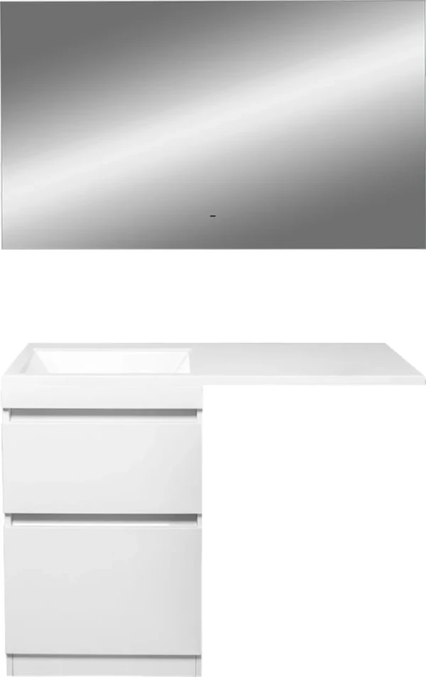 Мебель для ванной комнаты Style Line Даллас 115 L Люкс Plus напольная, белая, зеркало DIWO Элиста