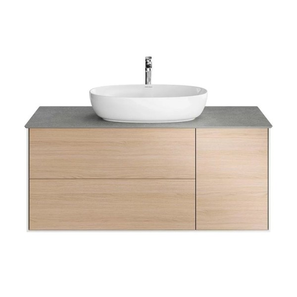 Тумба под раковину со столешницей KERAMA MARAZZI Plaza Modern 120 с тремя ящиками, дуб виченца