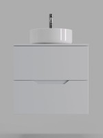 Мебель для ванной комнаты Orange Line 60 подвесная, 2 ящика, матовая белая с раковиной B09-360W