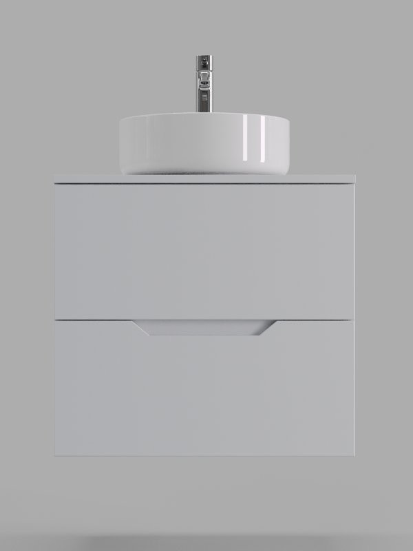 Мебель для ванной комнаты Orange Line 60 подвесная, 2 ящика, матовая белая с раковиной B09-360W