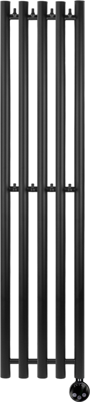 Полотенцесушитель электрический Secado Бергамо 5К 1800/280 180x30 см, подключение справа, матовый черный, I-образный