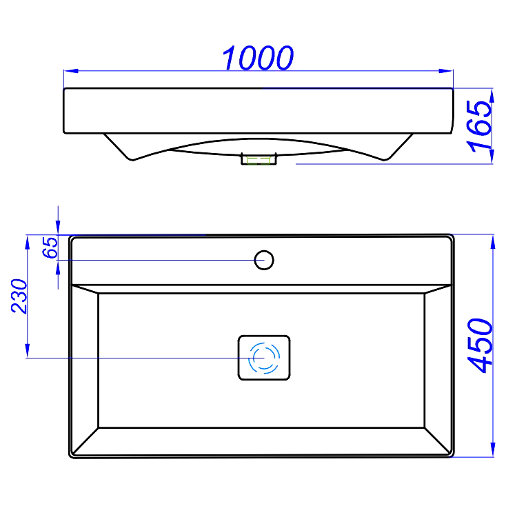 Тумба с раковиной Aqwella 5 stars Geometria 100 подвесная, 1 ящик, шалфей зеленый