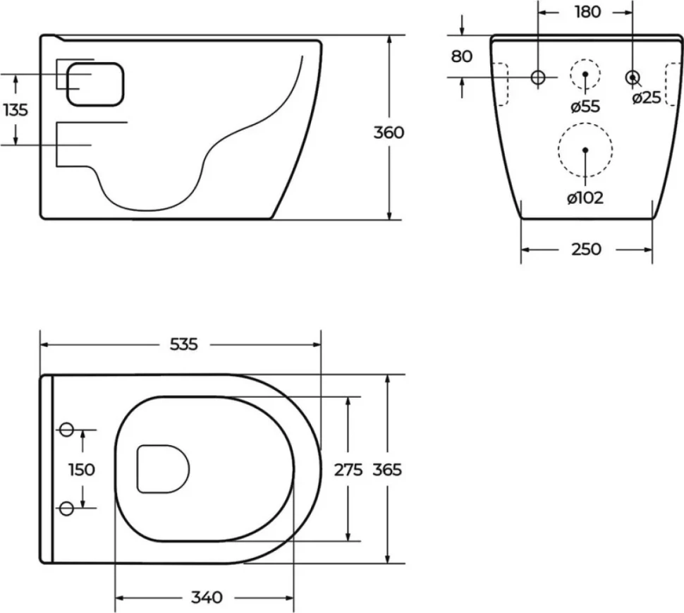 Унитаз подвесной BelBagno Loto BB070CHR/SC безободковый