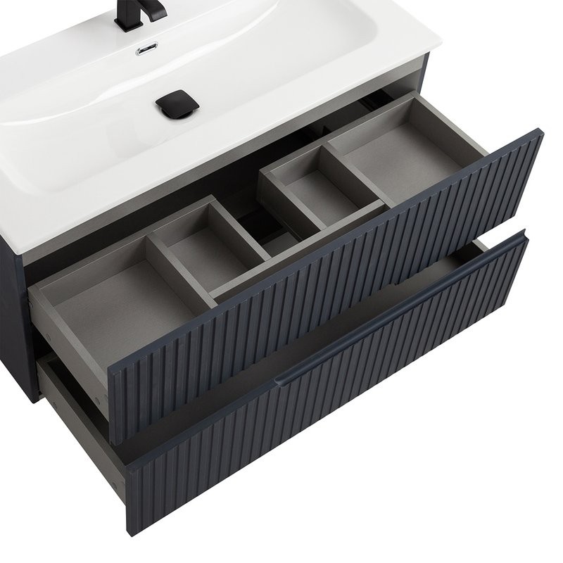 Мебель для ванной комнаты Cezares Duet 100 grafito, раковина Cezares CZR-8073-100