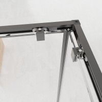 Душевой уголок Veconi Evo 300 GR 110х90 см, профиль брашированный графит, стекло прозрачное