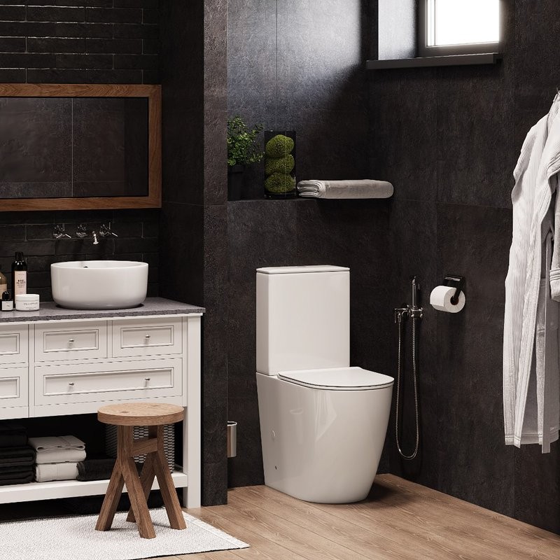Унитаз-компакт напольный Ceruttispa Bella 8709 безободковый, с микролифтом