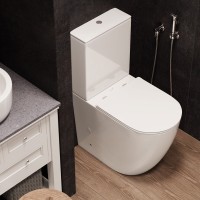 Унитаз-компакт напольный Ceruttispa Bella 8709 безободковый, с микролифтом