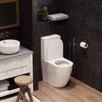 Унитаз-компакт напольный Ceruttispa Bella 8709 безободковый, с микролифтом