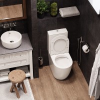 Унитаз-компакт напольный Ceruttispa Bella 8709 безободковый, с микролифтом