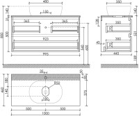 Тумба с раковиной Sancos Snob R 100 см, doha soft, столешница бежевая, раковина CN6019