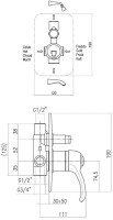 Встраиваемый смеситель для душа и ванны Webert Aurora AU860101065 С ВНУТРЕННЕЙ ЧАСТЬЮ, бронза
