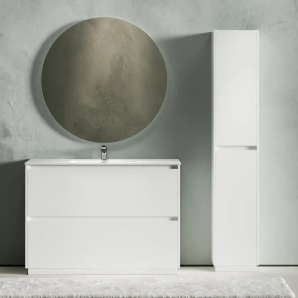 Мебель для ванной комнаты Sancos Libra Floor 120 белый глянец, белая раковина CN7006