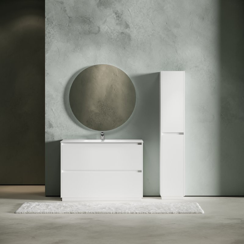 Мебель для ванной комнаты Sancos Libra Floor 120 белый глянец, белая раковина CN7006
