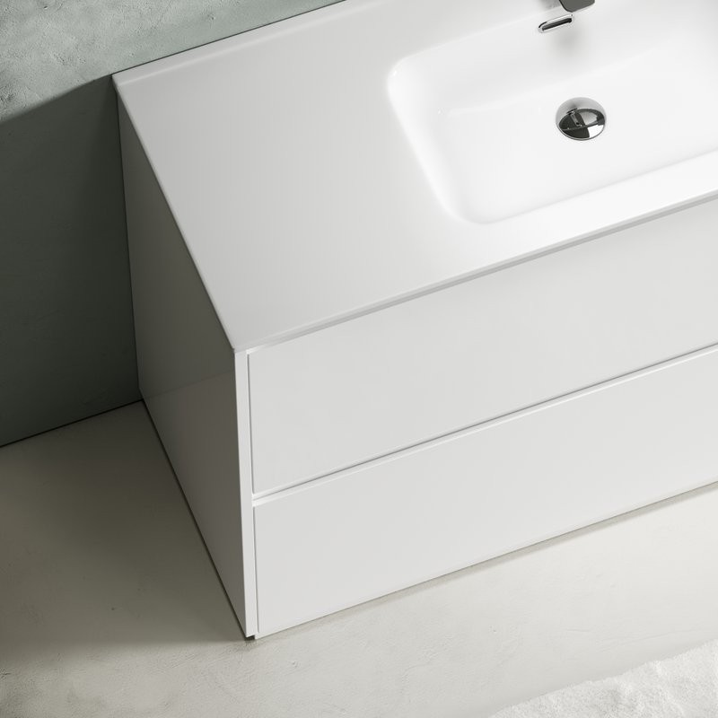 Мебель для ванной комнаты Sancos Libra Floor 120 белый глянец, белая раковина CN7006