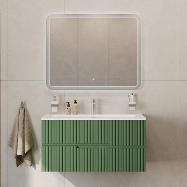 Мебель для ванной комнаты Cezares Duet 100 фисташковый софт, раковина Cezares CZR-8073-100