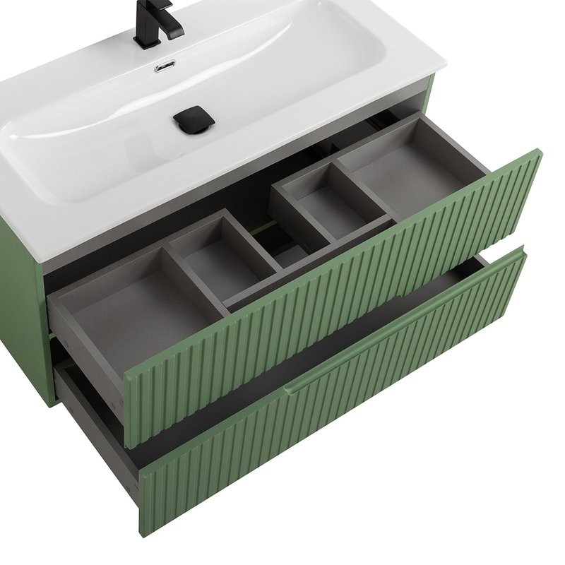 Мебель для ванной комнаты Cezares Duet 100 фисташковый софт, раковина Cezares CZR-8073-100