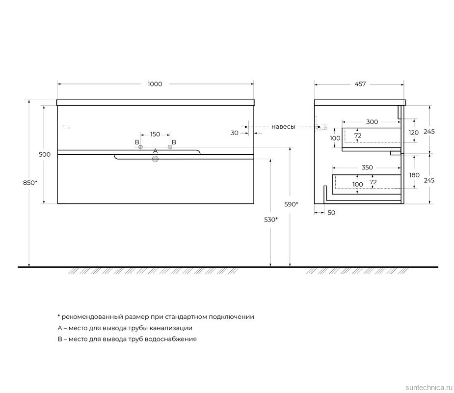 Мебель для ванной комнаты Cezares Duet 100 фисташковый софт, раковина Cezares CZR-8073-100