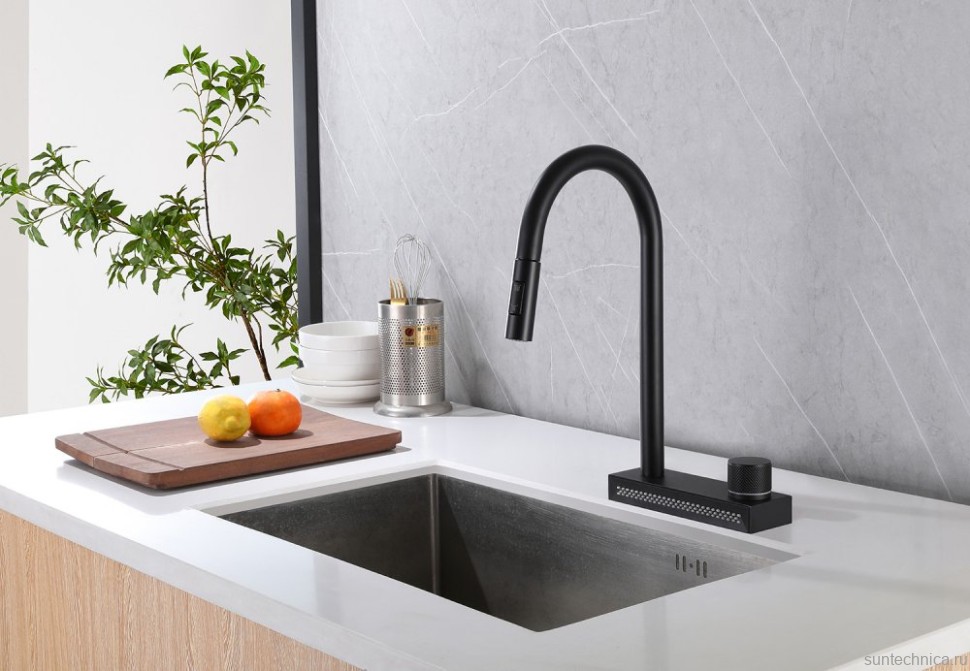 Смеситель для кухни Abber Wasser Kreis AF8114B матовый черный