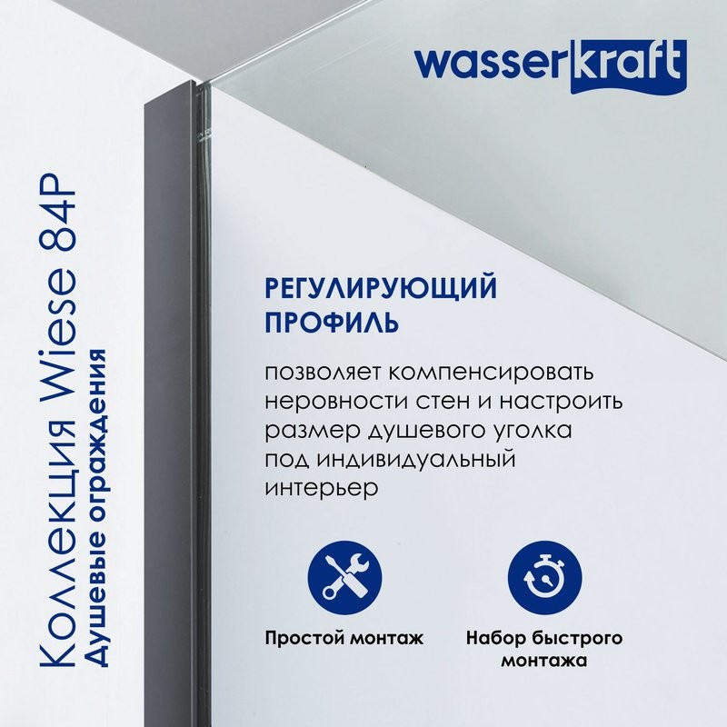 Душевой уголок Wasserkraft Wiese 84P 38 100х100 см