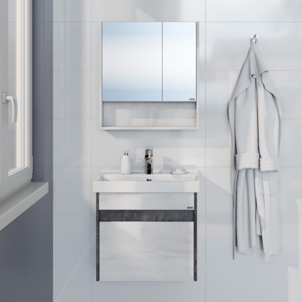 Мебель для ванной комнаты СаНта Мира 60 подвесная, 1 ящик, светлая